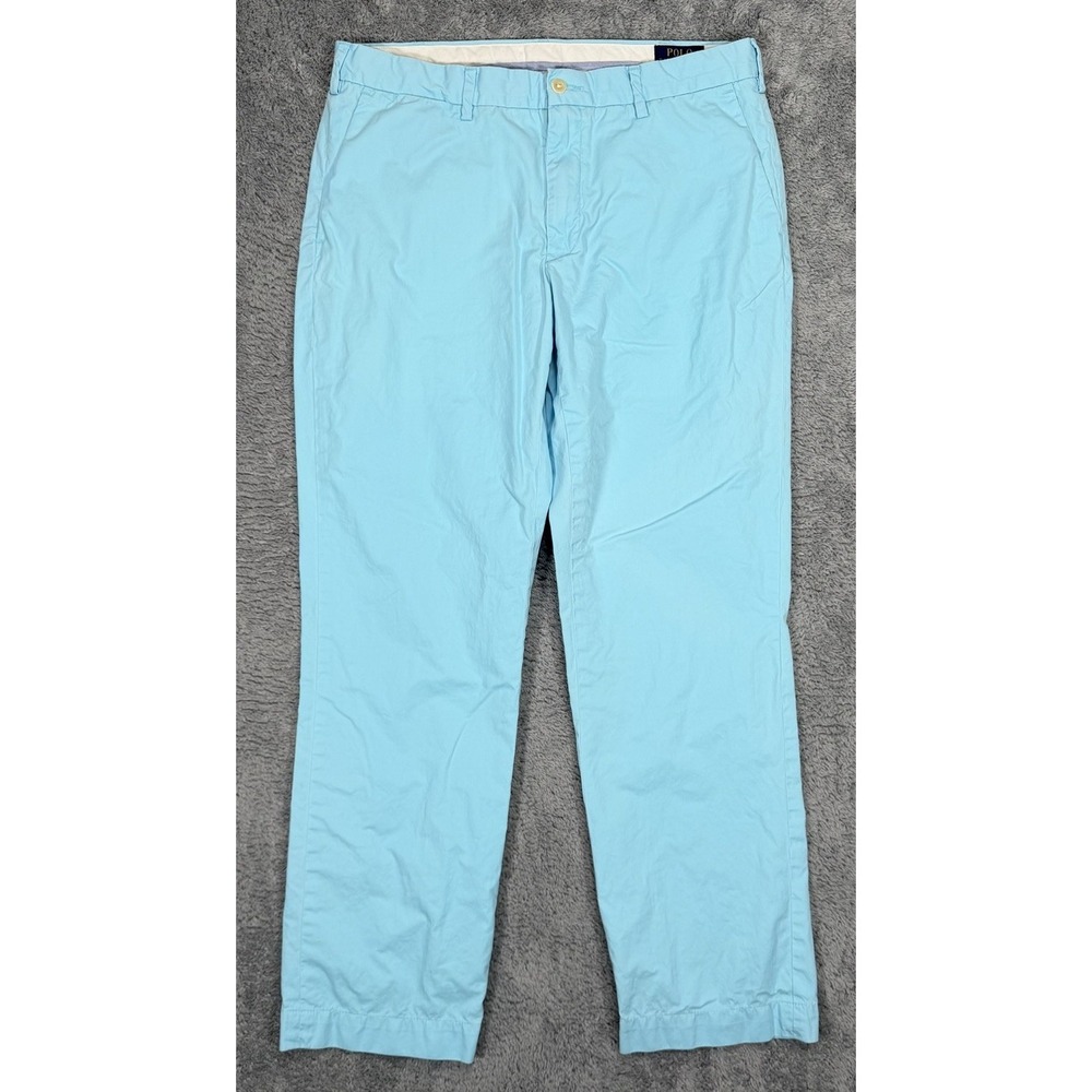 Polo Ralph Lauren Pants Mens 34x31* Aqua Blue Classic Fit Pima Cotton Chinos